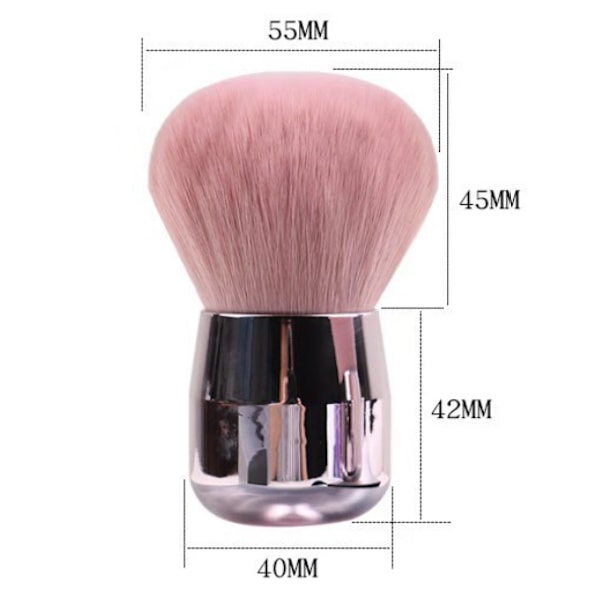 Rosa puder makeup borste - Elegant skönhetsborste för perfekt applicering av löst puder 5.5*8.7CM