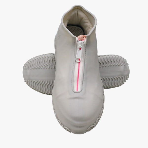 Vattentäta skoöverdrag med dragkedja - Large - Storlek 43-46-grå