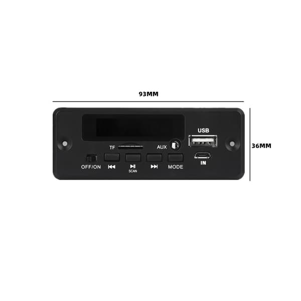 Bluetooth MP3 Dekoder Board Digital Display Forstærker Afspiller Modul 2x3W Sort Tilbehør