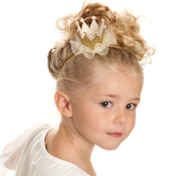 5 st Hårband Elastiskt Återanvändbart Princess Queen Crown Baby Hårrep fo