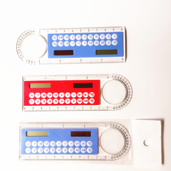 4 st multifunktionella miniräknare, 3-i-1 10 cm små räknare, sol