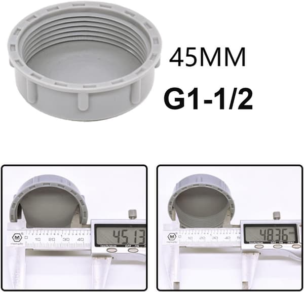 2X Køkkenvask Si Madfanger 45mm G1½ Rørprop Affaldsrørsstopper Prop til Forsegling af Samlinger og Rørender