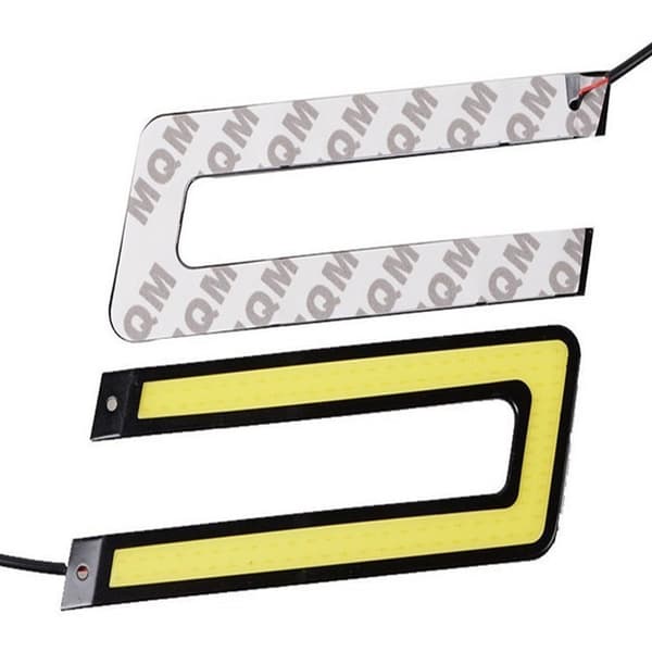 2 stk. U-formede hvide COB LED-lys 5500K kørelys DRL forlygter