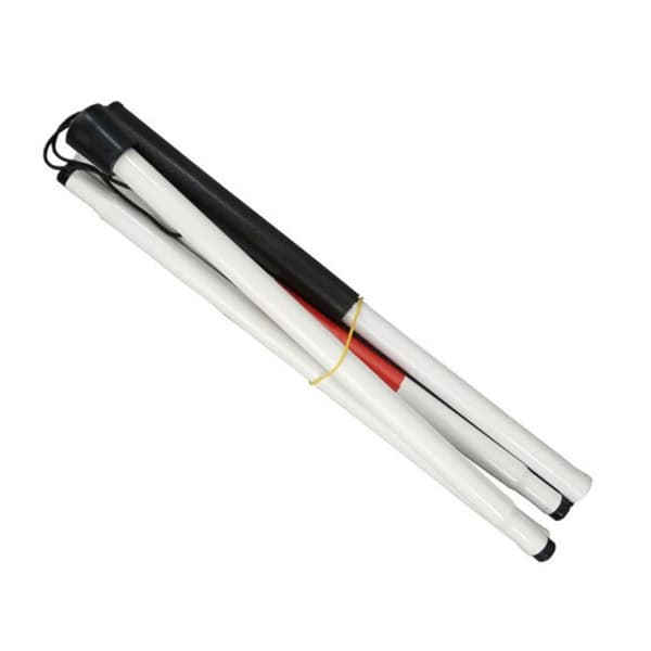 Blindkäpp, Vit Käpp, Käpp för Blinda, Fällbar Blindkäpp, 4-
