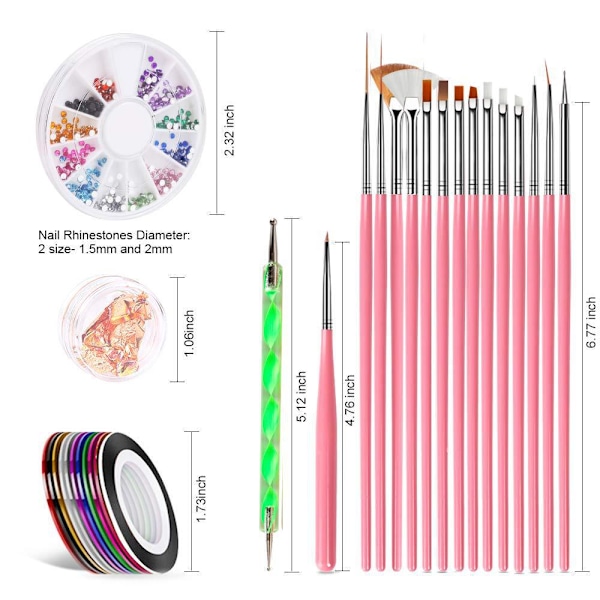 Nagelkonstset - Nageltillbehör Verktygssatser Nageldesignverktyg
