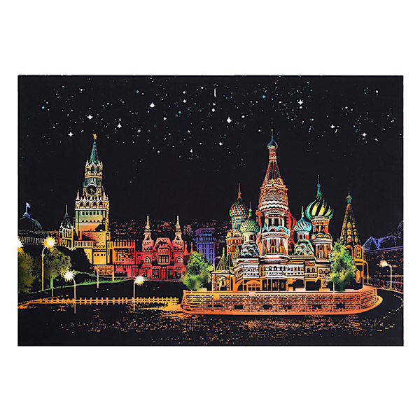(orange) Ridsepapir 405 x 285 mm, kunstmaleri by nattescene sort belagt orange