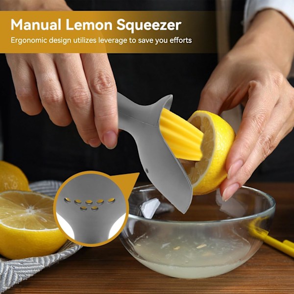 Citronpresser, manuel citruspresser med frøfilter til appelsiner, citroner, citrusfrugter