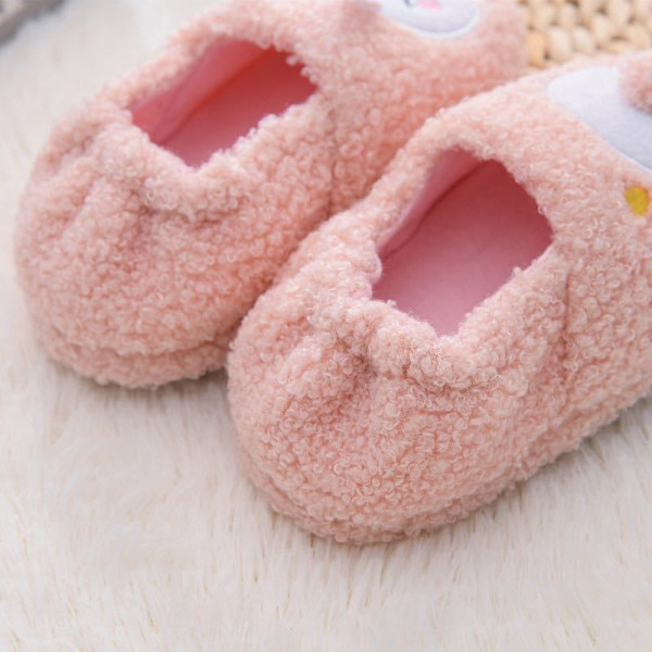 Pojkarna Plysch Hundtofflor US 9-10 M=6.9 tum/17.5 cm，rosa