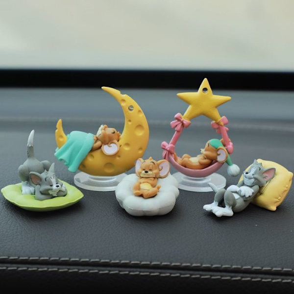 5-pak Tom og Jerry actionfigurer og kagepynt