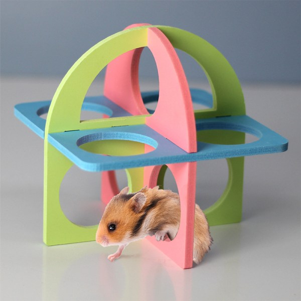 2 st Hamster träningsleksak blå rosa grön 12,5*12,5*12,5cm
