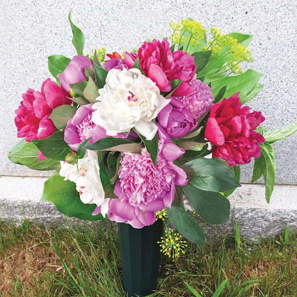 2 pakke kirkegårdsvaser med pigger, plastvaser for blomster, gravdekorasjon