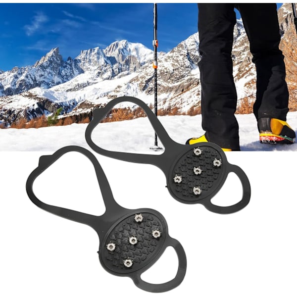 2PCS Udendørs 5-Tand Is og Sne Anti-Slip Sko, Anti-Slip Bjergbestigning