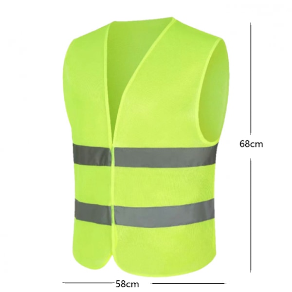 Heijastavat turvaliivit, 360° erittäin hyvin näkyvä fluoresoiva vihreä turvaliivi, heijastava autoliivi kuljettajille, pyöräilijöille, työntekijöille, unisex