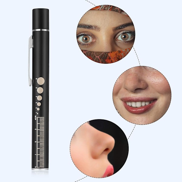 Pen Light, Gjenbrukbar LED Penlight for Studenter Leger Sykepleiere med 2 Li