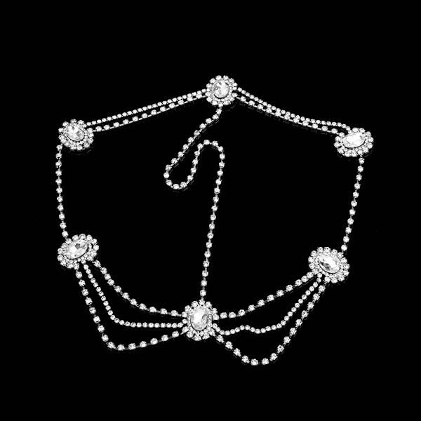 Krystall brudeslør hodeplagg brud hodeplagg dusk rhinestone pannebånd H