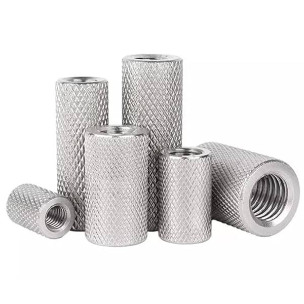 2 stk. M14 x 30 x 20 mm rustfrit stål riflet møtrik rund møtrik afstandsholdere dobbelt S