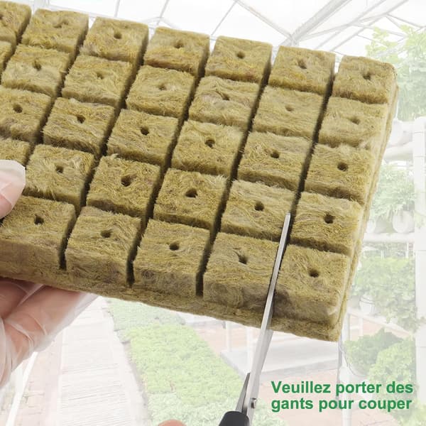 100 Stykker Rockwool, Hydroponiske Rockwool Kuber 2.5 X 2.5 X 2.5 cm, Hydroponisk Rockwool Hage, Hydroponiske Rockwool Plugger, Rockwool Kuber, for Formering
