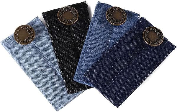 Knappförlängare i denim, neutral elastisk midjeförlängare, justerbar