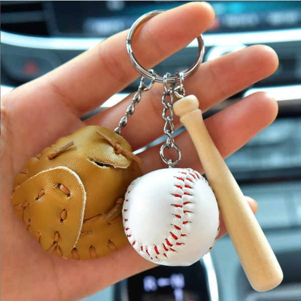 Baseball och trä nyckelring Baseball Party Favors för baseballtema