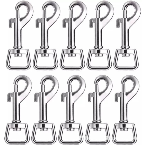 10 stk Swivel snap Hooks sølv