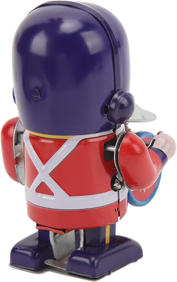 Tinplate Walking Drummer Soldier Wind Up Toy Drumming Decorative Wind