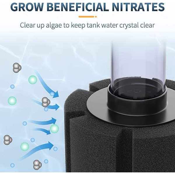 3-pak Akvarie Nano Bio Svampefilter Stille Betta Yngel Rejer og Små