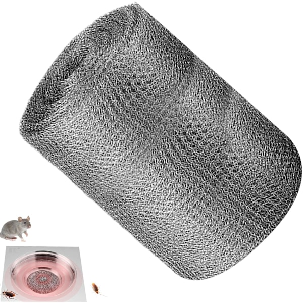 Skadedjursbarriär, Rostfritt Stål Väggspricka Hålutfyllnad, Dubbellagers Trådnätsrulle, Lämplig för Trädgårdshus Garage, 12.7cm x 6m, Flexibel Metall Me