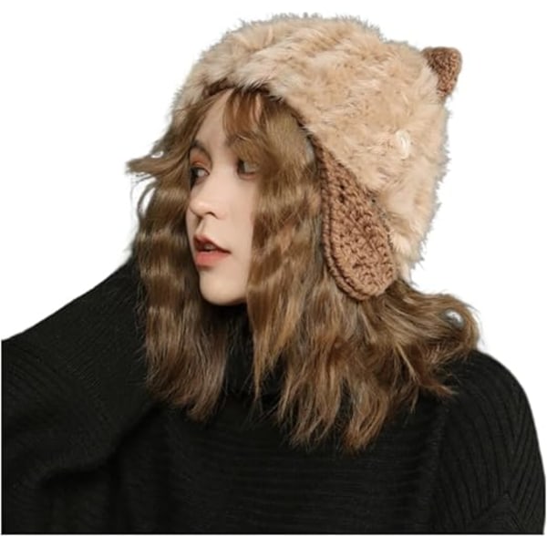 Kvindernes søde øre fluffy trapper trooper hat faux fur russisk bomber hat