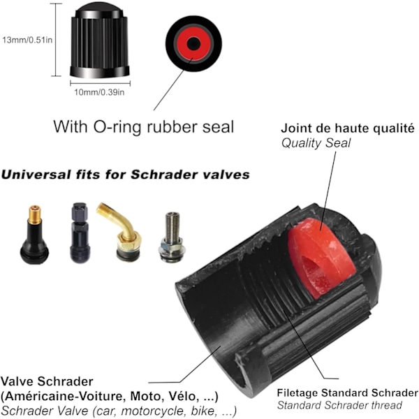 20x Plast Schrader Ventilhetter for Sykkel, Motorsykkel, Bil, Quad, Scooter, Grønn