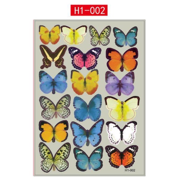Pakke med 19 3D-effekt sommerfugle - selvklæbende