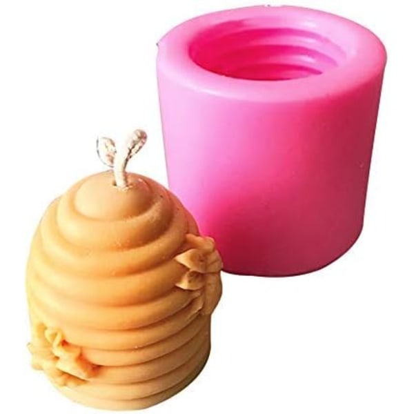 Bi Silikonform DIY Ljusform 3D Honungskakeform Fondantform Hemgjord Ljus Silikonform, för Julklapp 5,9 × 5,9 × 5,4cm