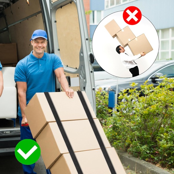Styk 2,5 m Surringsremme Klo Rem Fikseringsrem Maksimal Belastning 250 kg 2,5 cm x 2,5 m (Pakke med 6 Sort - 2,5 m x 25 mm)