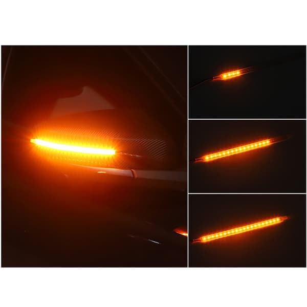 4 stk. Bil Bakspejl Indikatorlampe Streamer Stribe Flydende Blinklys