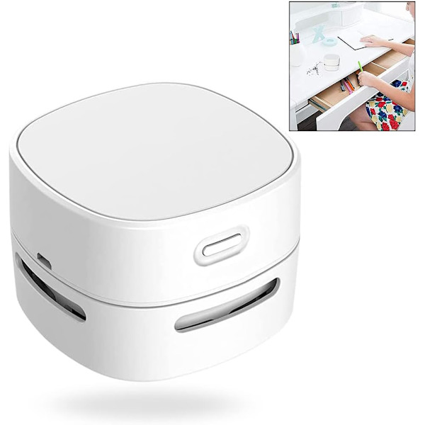 Mini sladdlös bordsdammsugare USB-laddningsbar, skrivbordsdammsugare, sopmaskin handhållna dammsugare, bordsdamm, för bordsbordskudde bil Ke