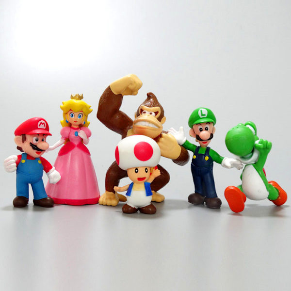 6 st Super Mario Figur Söt Leksak Dockor Figurer Samling Present 6st 3