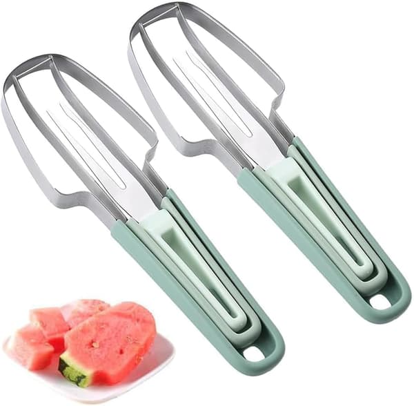 2 stk. 2024 Ny 3 i 1 Vannmelonkutter i rustfritt stål/314 Multifunksjonell melonkutter/6000 Fruktkutter - For vannmelon, melon