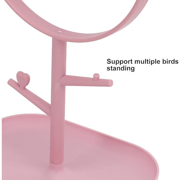Fågelstativ bordsskiva, papegojor träningsstativ träfåglar lekstativ fågel lekstativ nymfkakadua lekplats trä abborre gym lekhage stege för 17*23.4CM rosa