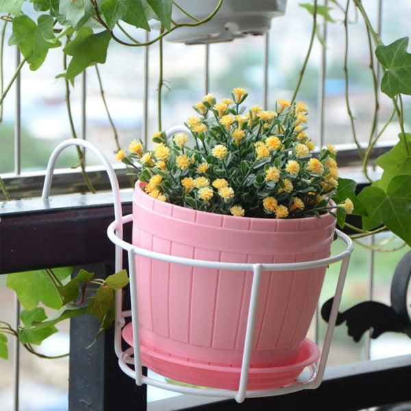 Hængende blomsterkrukkeholder, 5 stk. metal hængende blomsterkrukke, altanplante