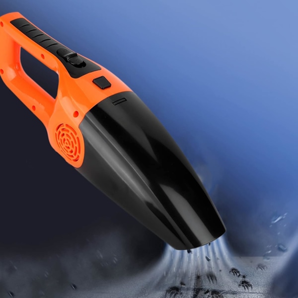 12V 4500Pa Kannettava Auton Pölynimuri Märkä ja Kuiva Kaksikäyttöinen Lemmikkieläinten Karvojen Pölynimuri Kotiin ja Auton Siivoukseen (Oranssi)