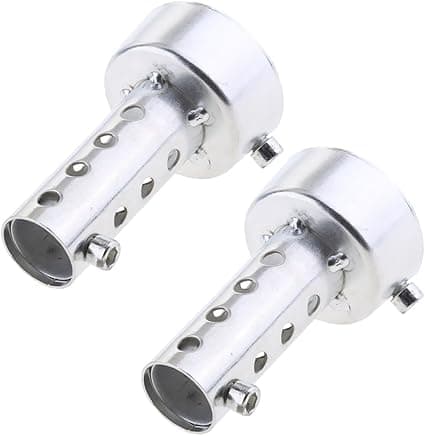 2 stk. Universal udstødningsrør til motorcykel - 48mm (sølv)
