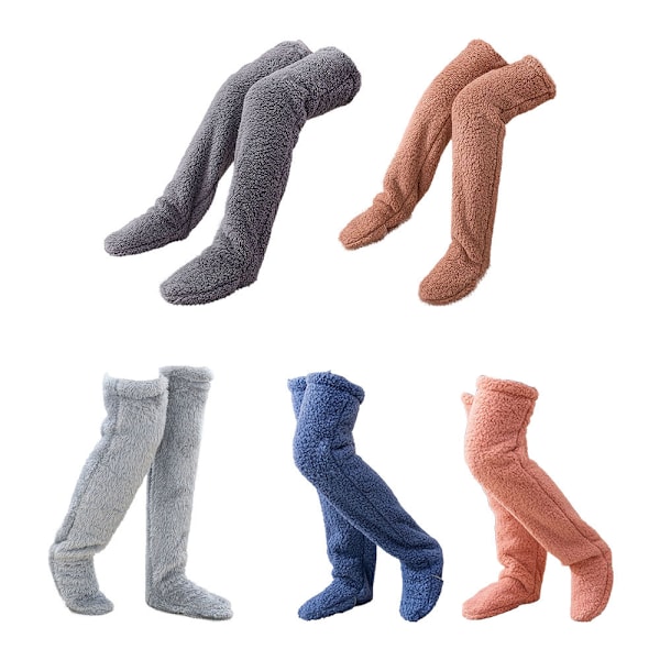 Over Knee High Fuzzy Long Socks Plush Slipper Stockings Leg Warmers Wi