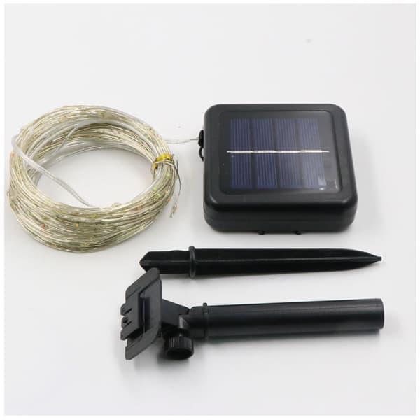 Utomhus Solcellsslinga 12M 100LED 【Set med 2】 Utomhus Solcellsslinga Wat