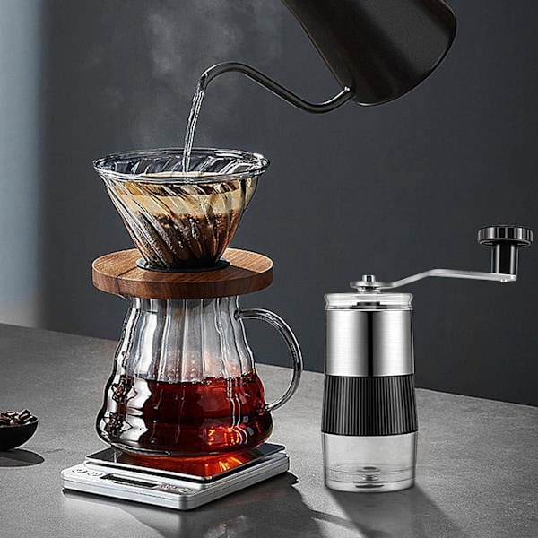 Manuell Kaffekvern - Kaffekvern - Klassisk Håndkaffekvern for Pour Over-kaffe, Cold Brew, Drypp, Hjemme, Bærbar, Camping, Reise