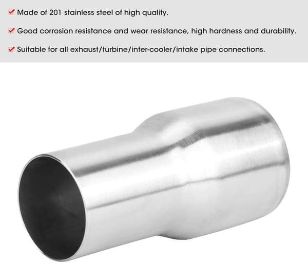 Avgasrörsadapter, Universal Avgasrörsadapter Rostfritt Stål Avgasrörskoppling Reduceringsrör Adapter Modifierad Del (51-63MM)