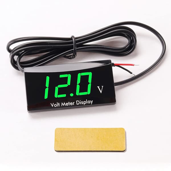 Motorsykkel Voltmeter DC 12V Digital Voltmeter Måler LED Display Spenningsmåler
