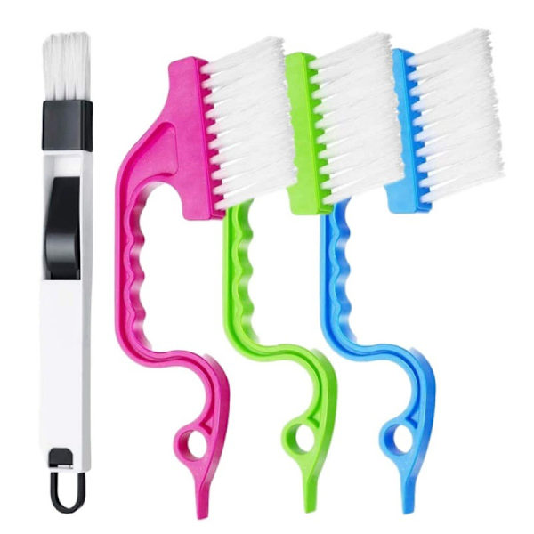 Spaltverktygsrengöringsborste, 4-pack handrännrengöringsverktyg, 2-i-1
