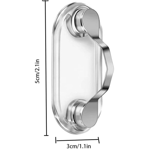 Magnetisk glasögonhållare, 3 st ID-korthållare, ID-namnskylt, metall, kan fästas på kläder, för glasögon, solglasögon, läsglasögon, hörlurar (silvervit)