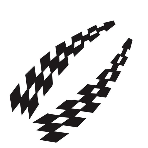 2 stk. Sort og Hvid Ternet Flag Bilsticker Dekal, Sort