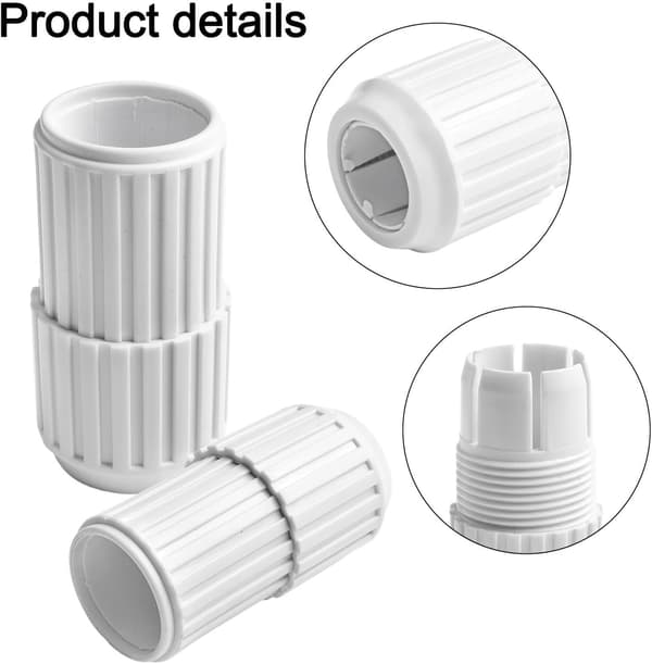 2-pack teleskopiska poolkopplingar - Vit - kompatibel poolutrustning - Premium plastkonstruktion - Smidig justering