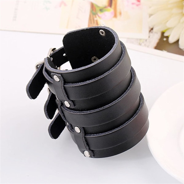 Armbånd Vintage Læder Armbånd Bangle Mænd Bred Manchet Læder Han B